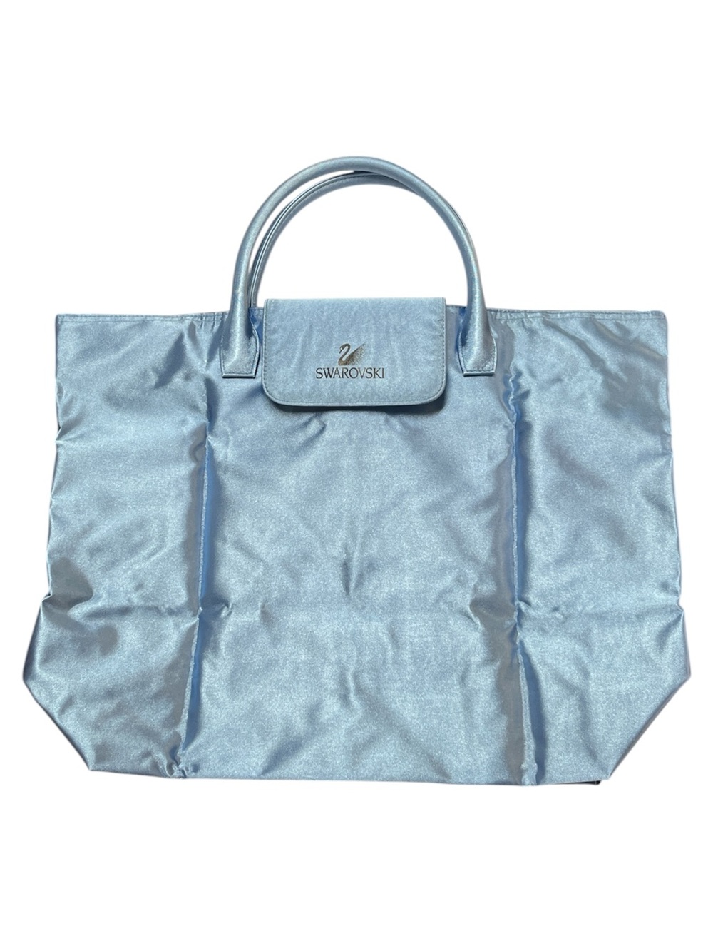 Swarovski Light Blue Packanle Tote Bag with Logo Flap